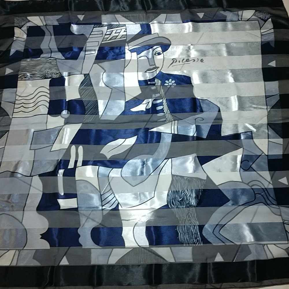 Unbranded Silk Scarf with "Picasso" details.